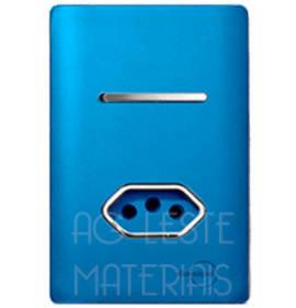 Conjunto Interruptor Simples + Tomada 20A - Novara Especiais Azul Fosco